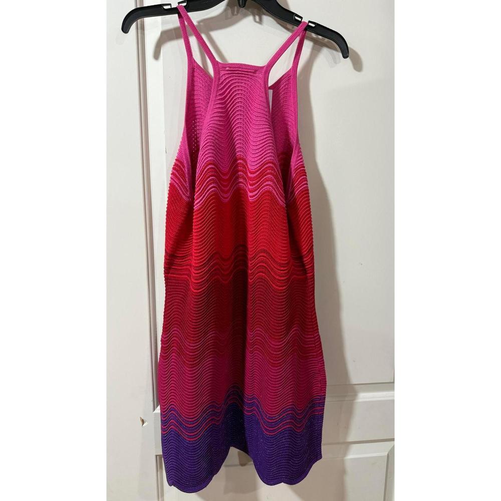 Torn By Ronny Kobo Hope Knit Dress Pink Red Metallic Halterneck L NWOT - Picture 6 of 6